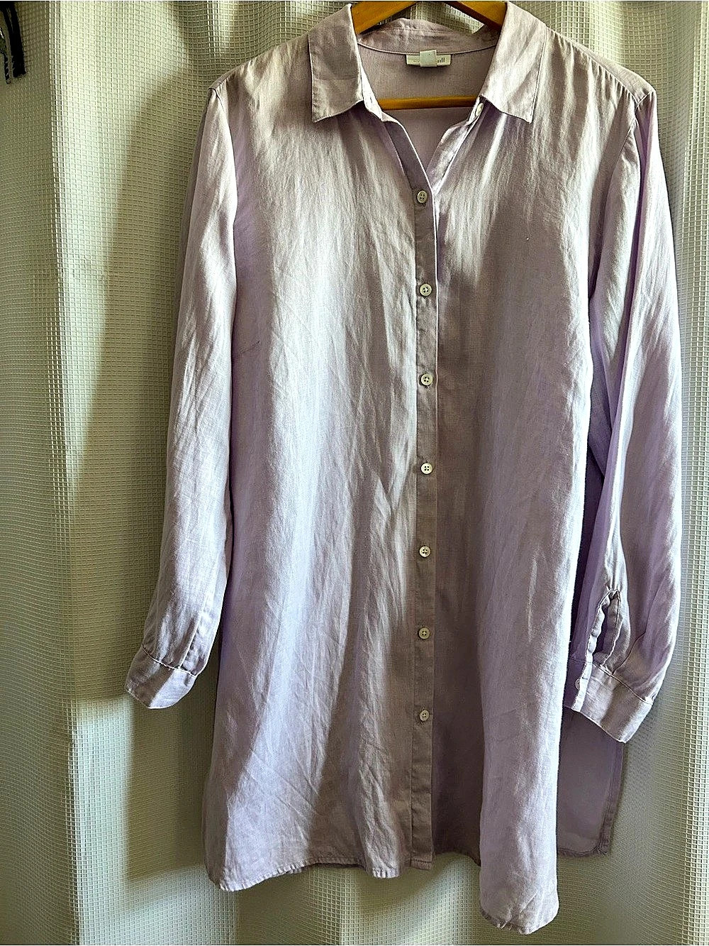 J.Jill Pure Jill Linen Long Sleeve Shirt Tunic Lilac Large